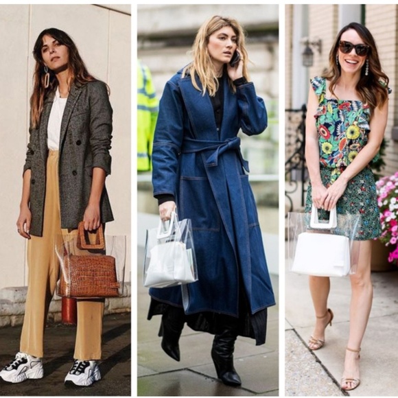 2 n 1 Clear Tote Bag with Croc Effect - Picture 8 of 8